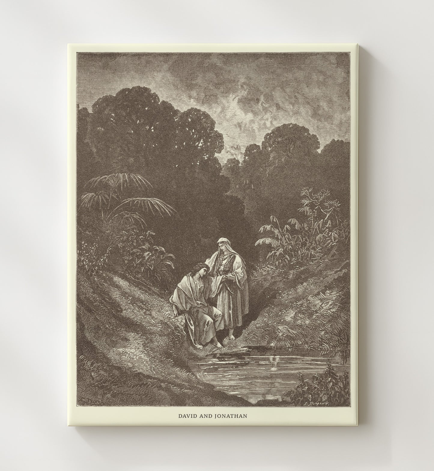 David Escapes Through a Window 1 Samuel 19:11-12 Dore Bible Illustration Wall Art 20x24 Canvas wall art print