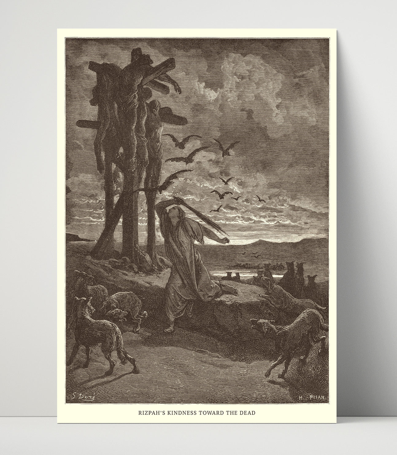 David Mourns the Death of Absalom 2 Samuel 18:33 Dore Bible Illustration Wall Art 16x20 Unframed Print wall art print