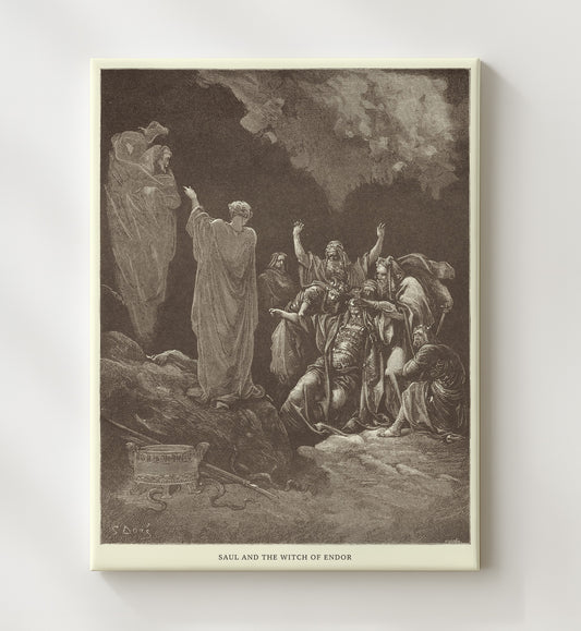 David Shows Saul How He Saved His Life 1 Samuel 24:8-15 by Gustave Doré 8x10 Canvas Bible illustration wall art