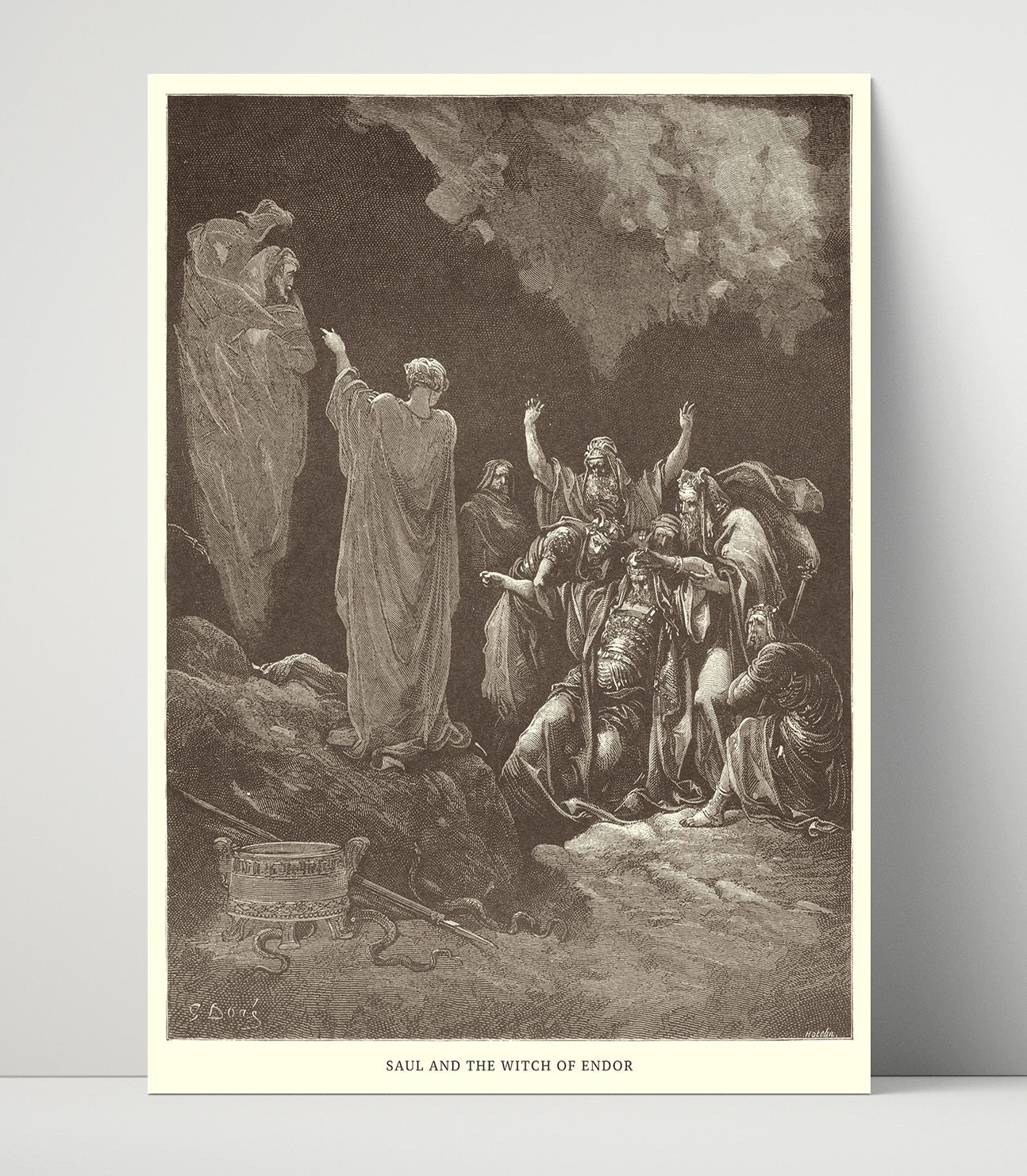 David Shows Saul How He Saved His Life 1 Samuel 24:8-15 Dore Bible Illustration Wall Art 16x20 Unframed Print wall art print