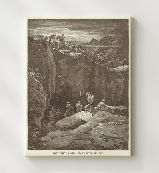 David and Jonathan 1 Samuel 20:41-42 by Gustave Doré 8x10 Canvas Bible illustration wall art