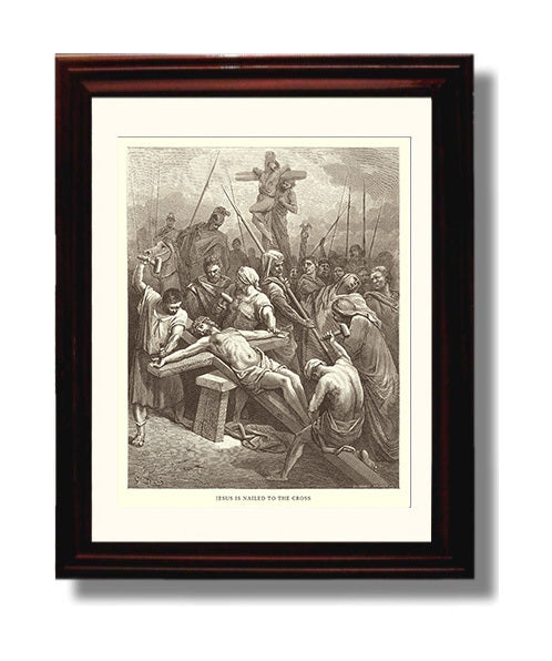 Disciples Mourn Over the Dead Jesus John 19:38-42 Dore Bible Illustration Wall Art 8x10 Beveled Frame wall art print