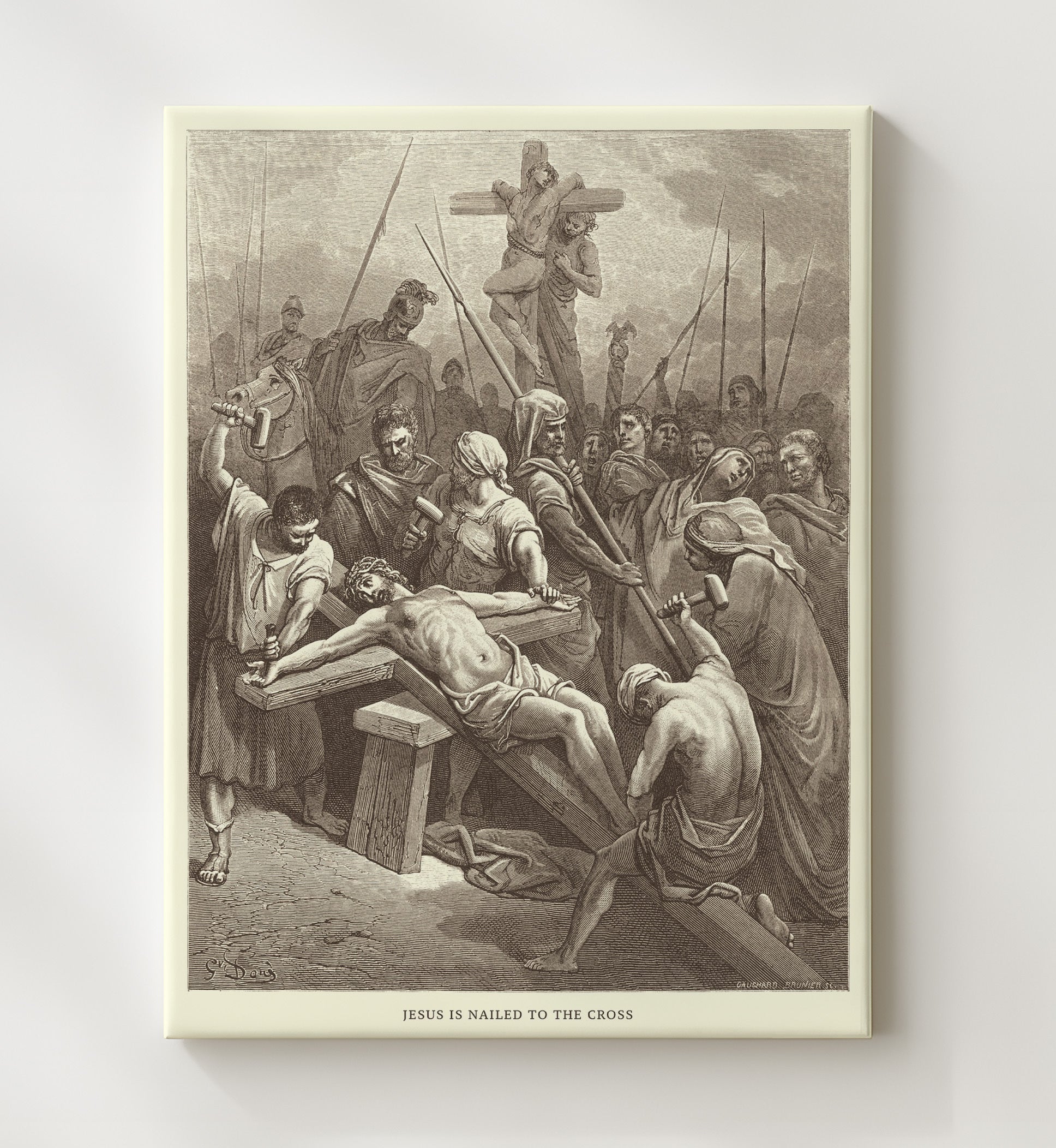 Disciples Mourn Over the Dead Jesus John 19:38-42 Dore Bible Illustration Wall Art 20x24 Canvas wall art print