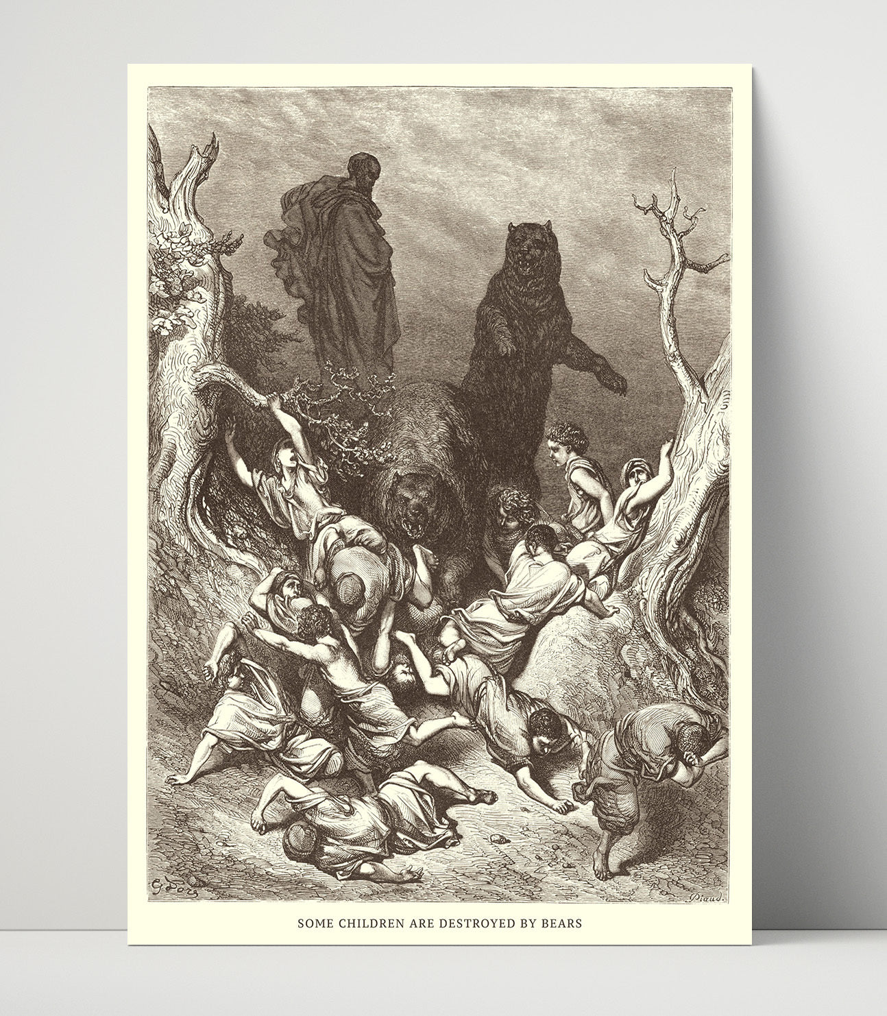 Elijah Ascends to Heaven in a Chariot of Fire 2 Kings 2:11 Dore Bible Illustration Wall Art 16x20 Unframed Print wall art print