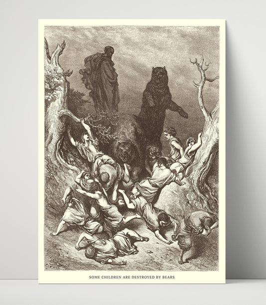 Elijah Ascends to Heaven in a Chariot of Fire - 2 Kings 2:11 - Doré - 16x20 Unframed Print