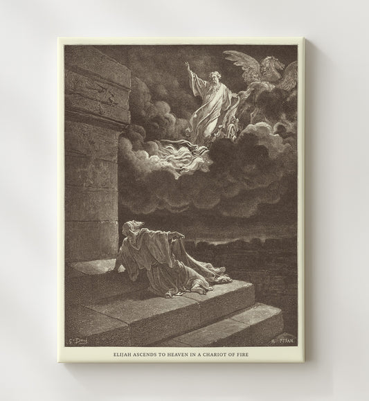 Elijah Destroys the Messengers of Ahaziah 2 Kings 1:9-15 by Gustave Doré 8x10 Canvas Bible illustration wall art