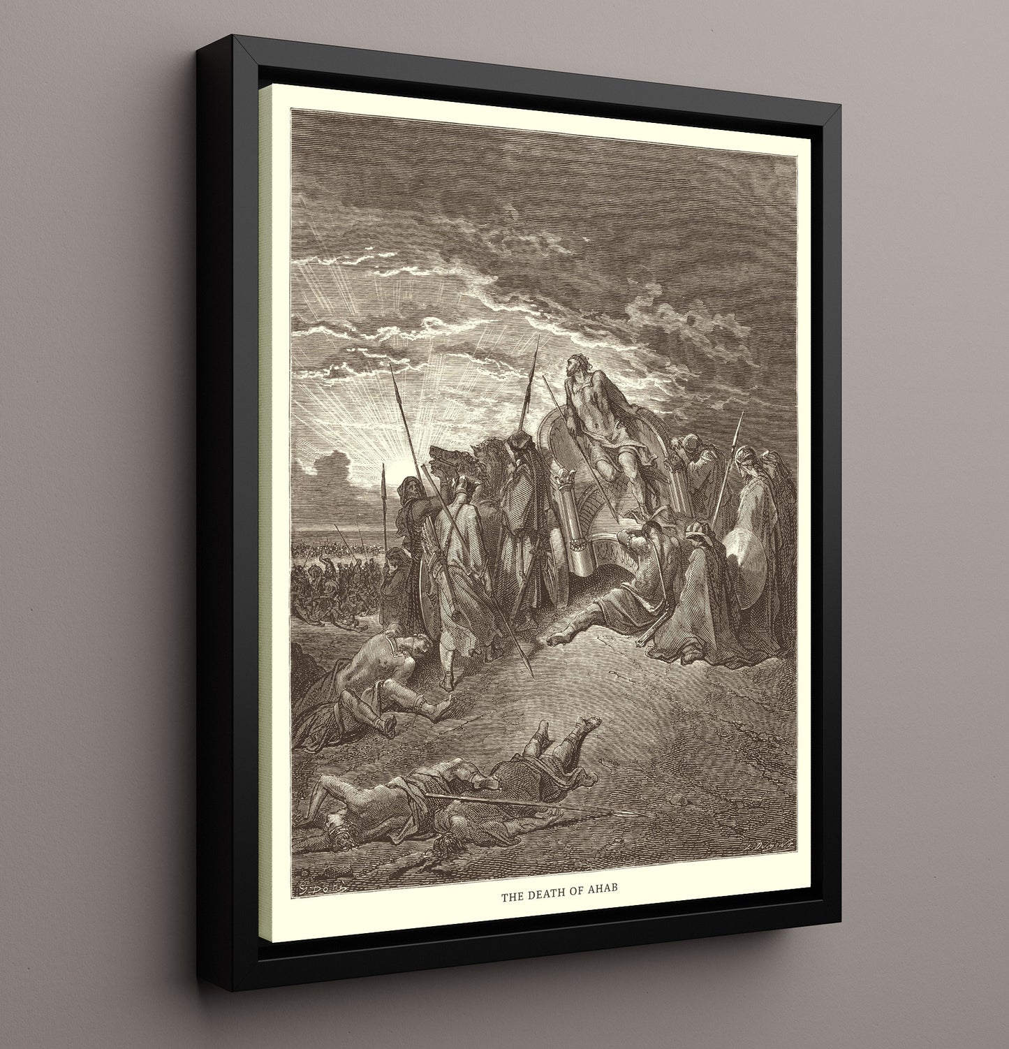 Elijah Is Nourished by an Angel 1 Kings 19:5-8 Dore Bible Illustration Wall Art 16x20 Framed Canvas wall art print