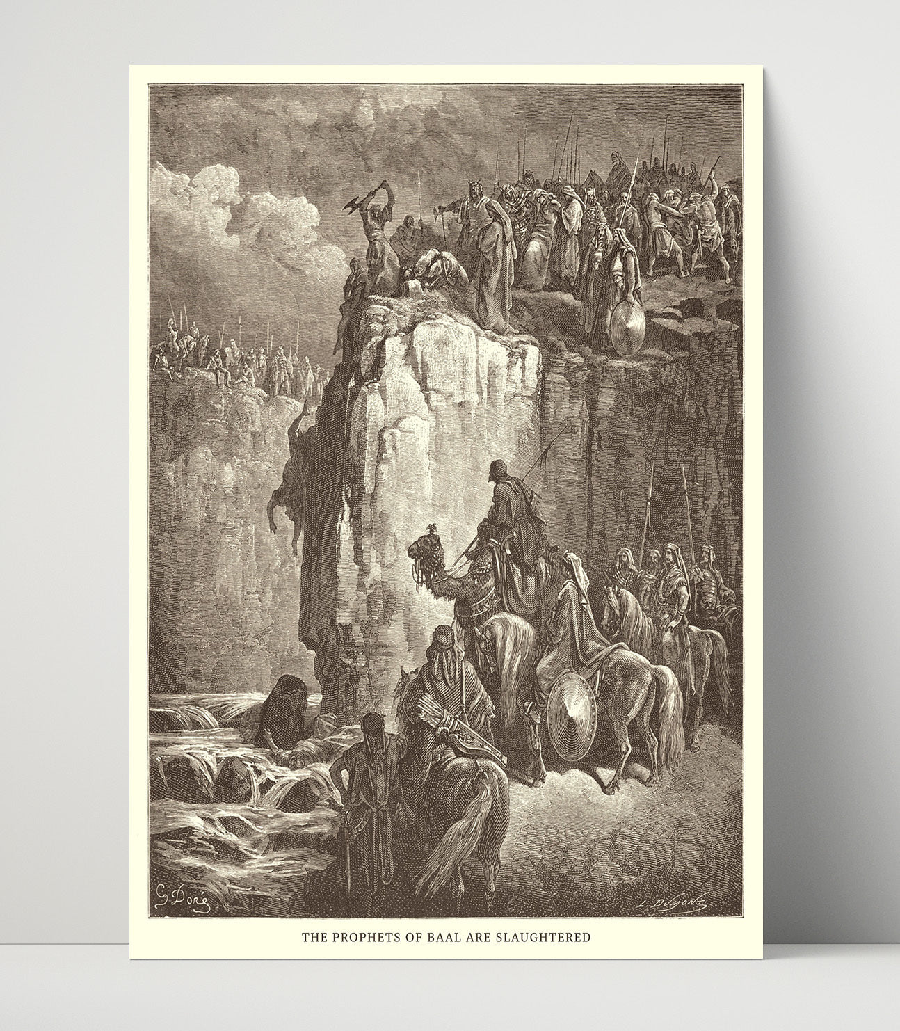 Elijah Raises the Son of the Widow of Zarephath 1 Kings 17:17-24 Dore Bible Illustration Wall Art 16x20 Unframed Print wall art print