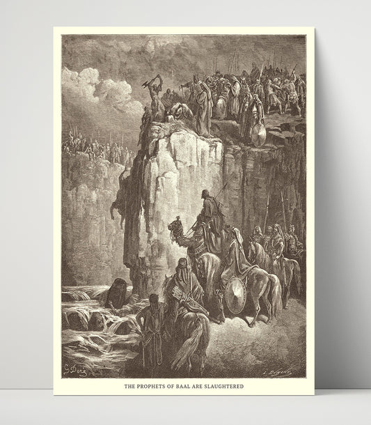 Elijah Raises the Son of the Widow of Zarephath - 1 Kings 17:17-24 - Doré - 16x20 Unframed Print