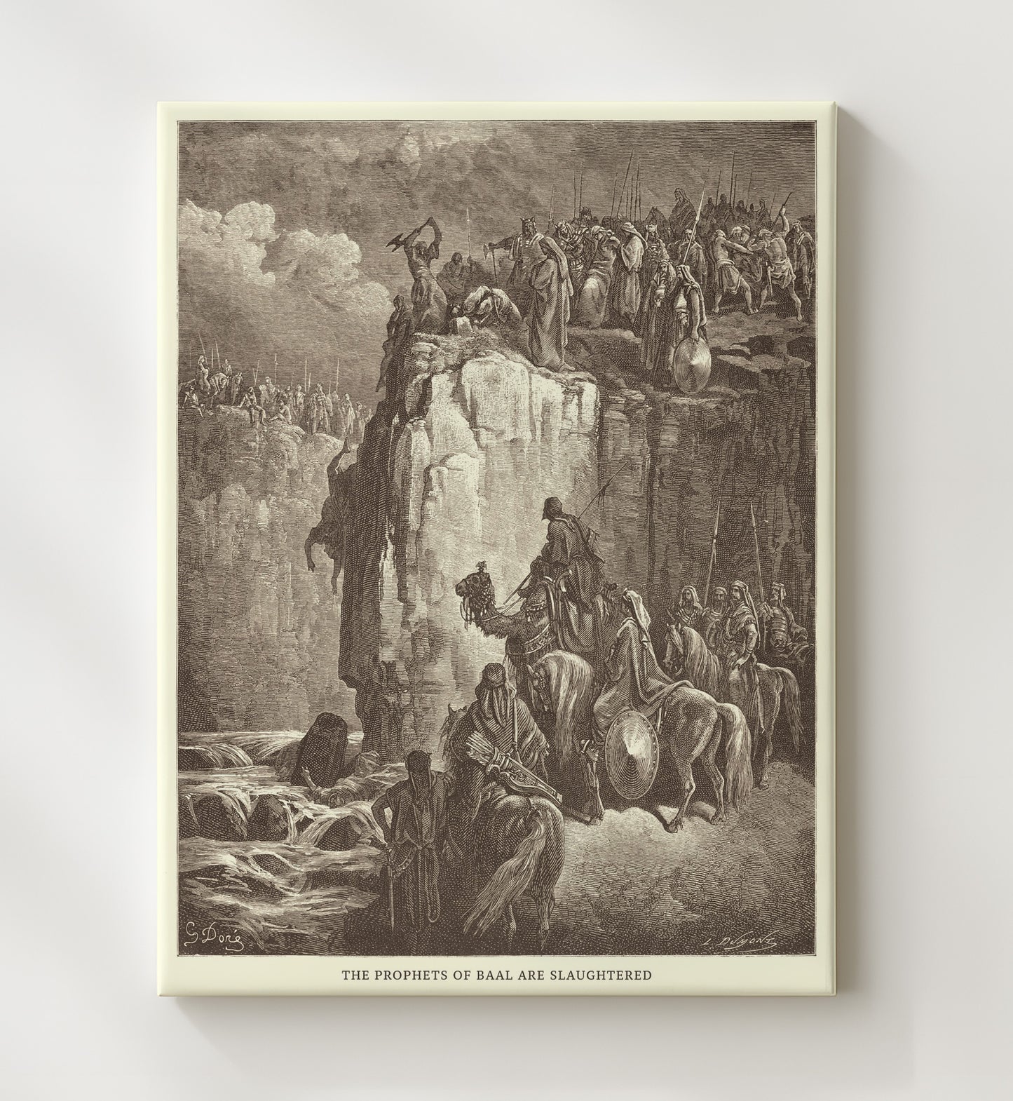 Elijah Raises the Son of the Widow of Zarephath 1 Kings 17:17-24 Dore Bible Illustration Wall Art 20x24 Canvas wall art print