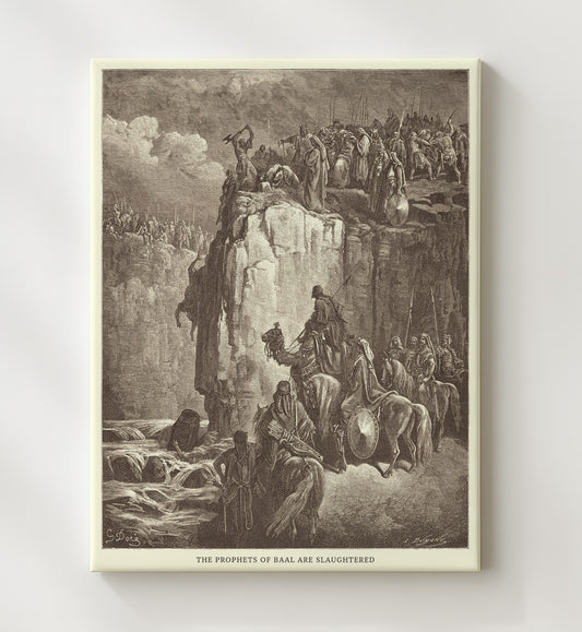 Elijah Raises the Son of the Widow of Zarephath 1 Kings 17:17-24 by Gustave Doré 8x10 Canvas Bible illustration wall art