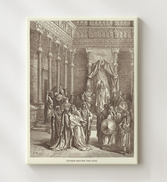 Esther Accuses Haman Esther 7:1-10 by Gustave Doré 8x10 Canvas Bible illustration wall art