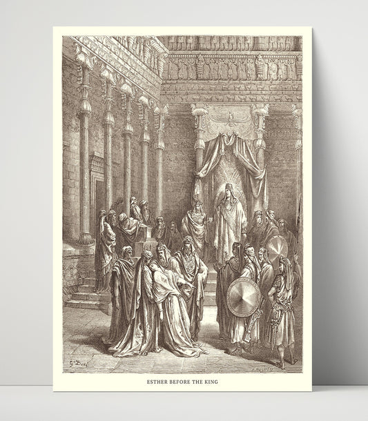 Esther Accuses Haman - Esther 7:1-10 - Doré - 16x20 Unframed Print