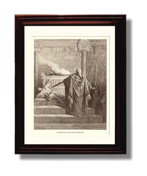 Esther Before the King Esther 5:1-8 Dore Bible Illustration Wall Art 8x10 Beveled Frame wall art print