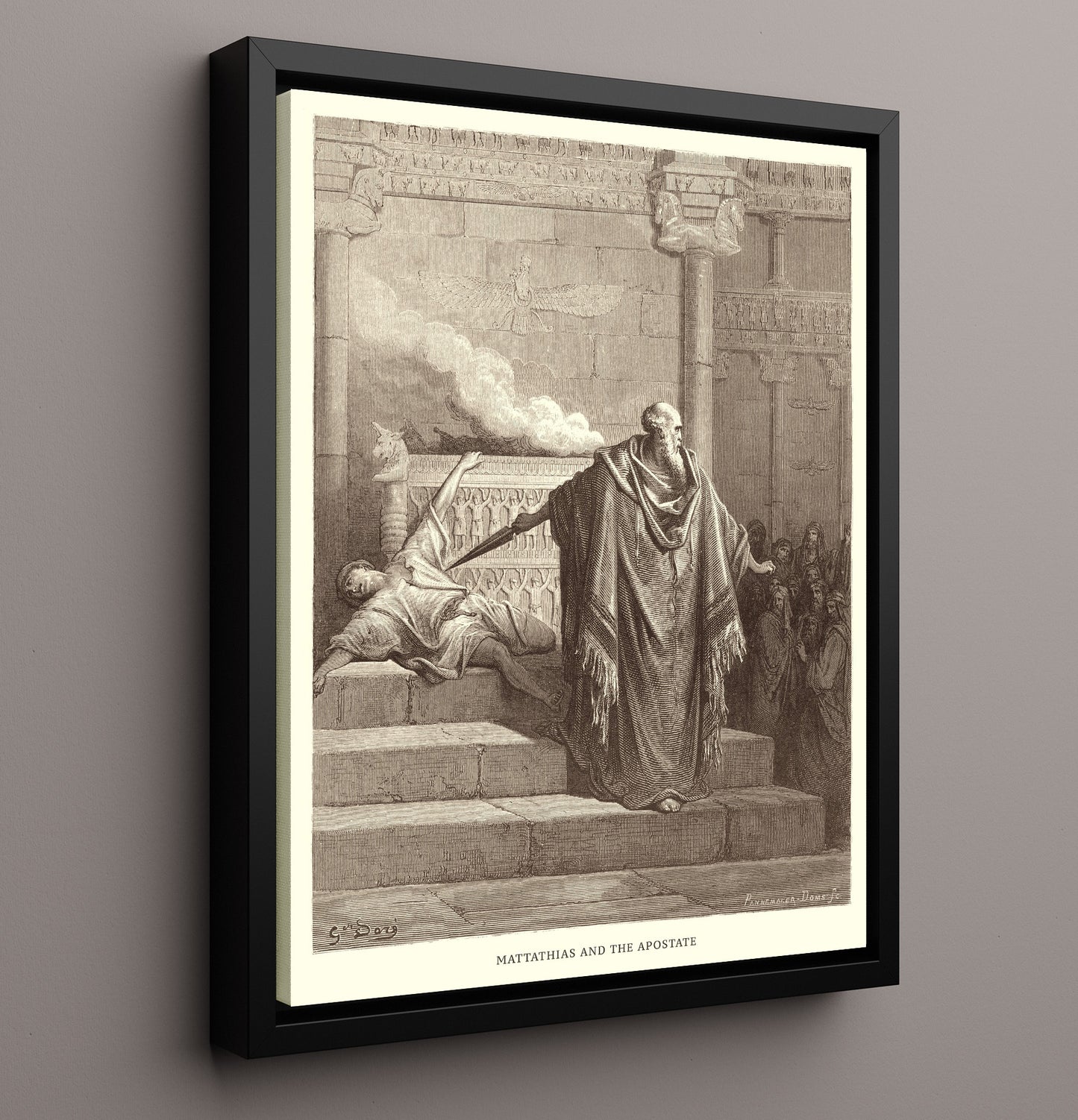 Esther Before the King Esther 5:1-8 Dore Bible Illustration Wall Art 16x20 Framed Canvas wall art print