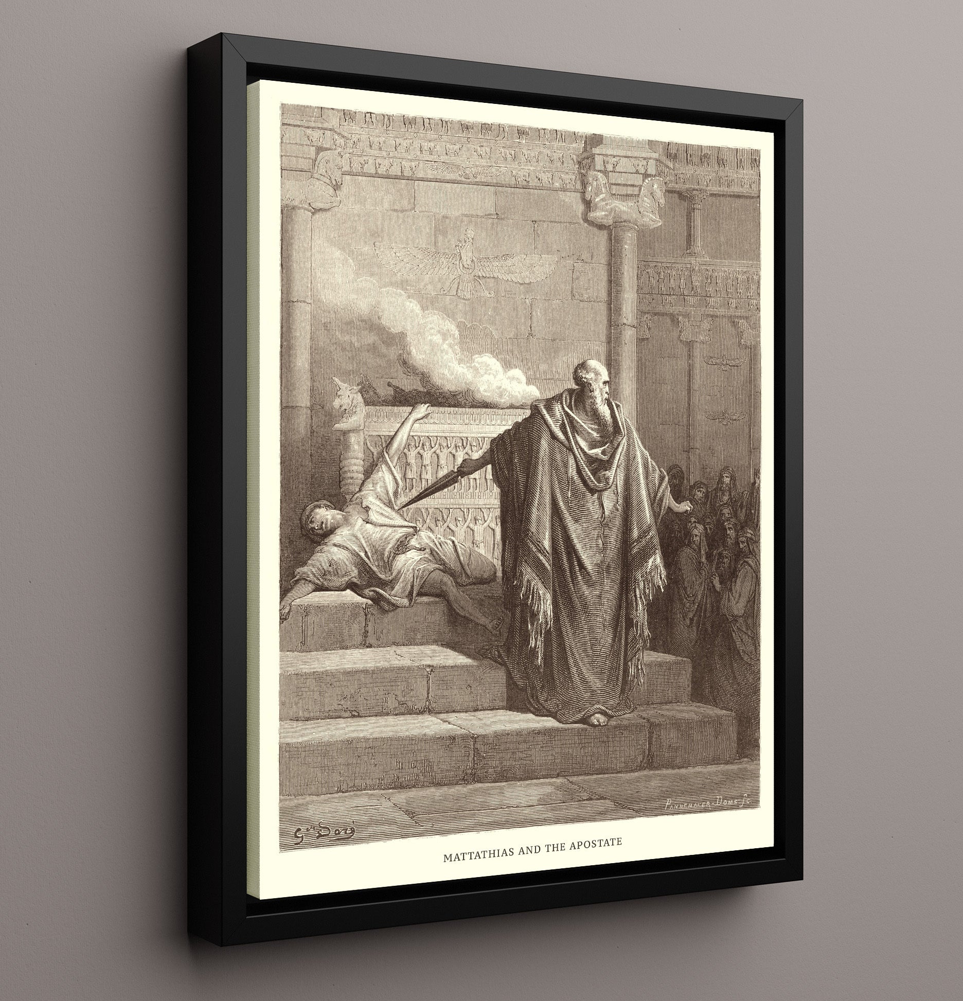 Esther Before the King Esther 5:1-8 Dore Bible Illustration Wall Art 16x20 Framed Canvas wall art print