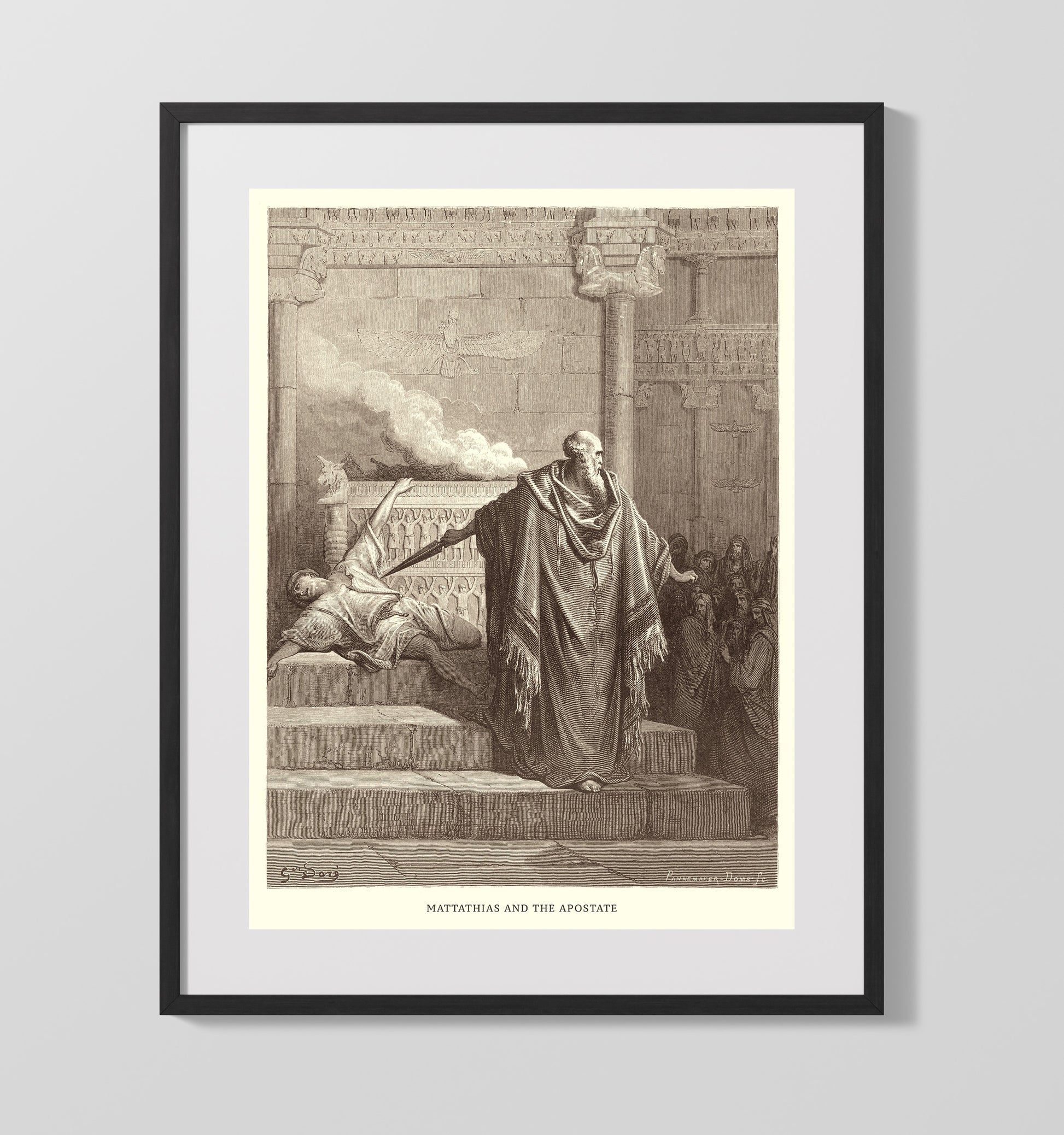 Esther Before the King Esther 5:1-8 Dore Bible Illustration Wall Art 16x20 Gallery Frame wall art print