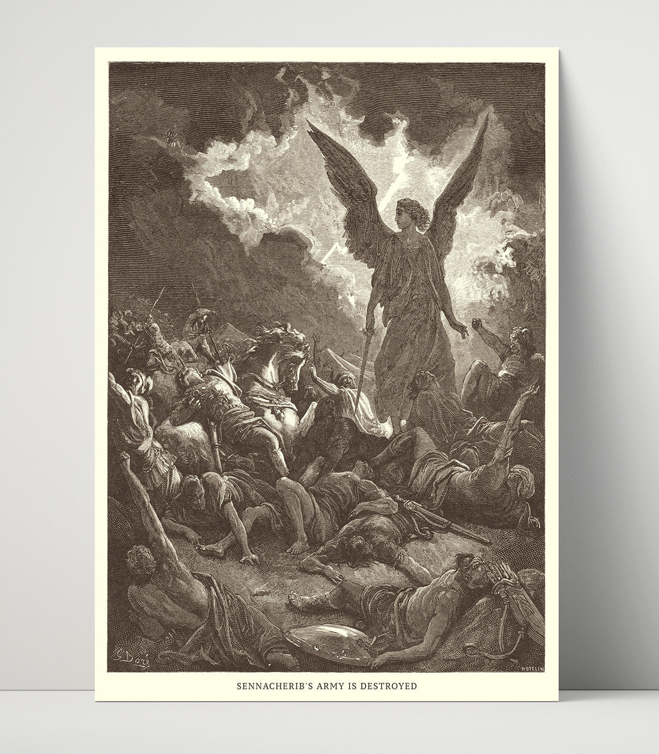 Foreign Nations Are Slain by Lions in Samaria 2 Kings 17:24-26 Dore Bible Illustration Wall Art 16x20 Unframed Print wall art print
