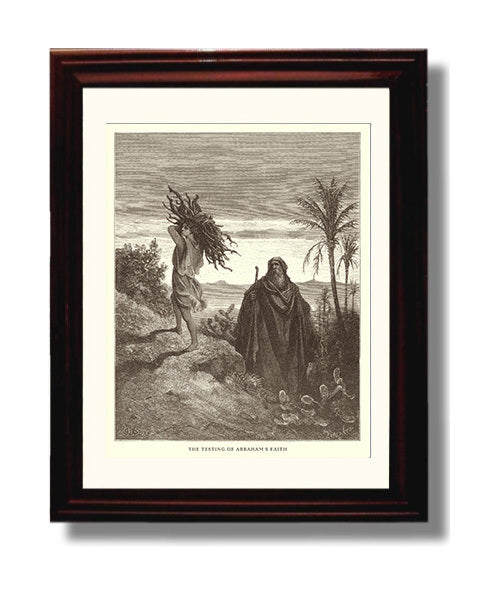 Hagar and Ishmael in the Wilderness Genesis 21:14-21 Dore Bible Illustration Wall Art 8x10 Beveled Frame wall art print