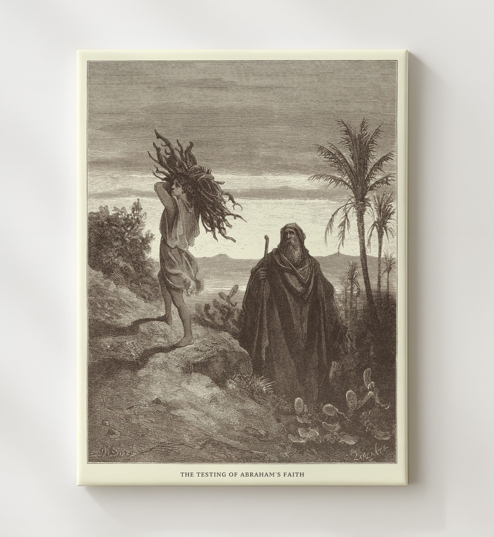 Hagar and Ishmael in the Wilderness Genesis 21:14-21 Dore Bible Illustration Wall Art 20x24 Canvas wall art print