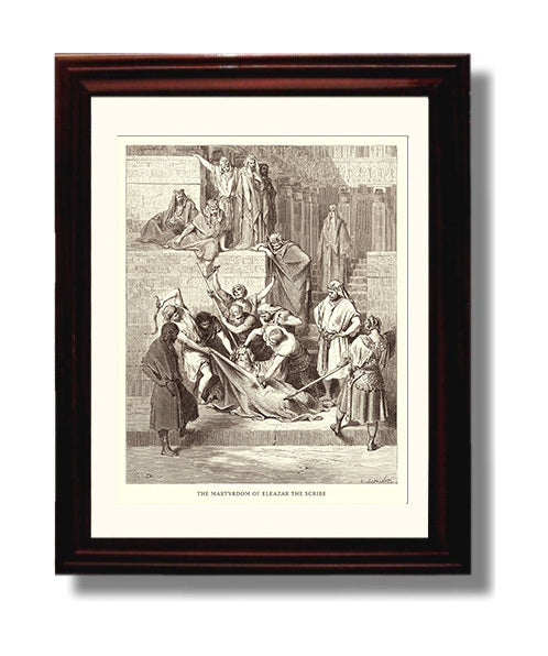 Heliodorus Is Cast Down 2 Maccabees 3-24-28 Dore Bible Illustration Wall Art 8x10 Beveled Frame wall art print