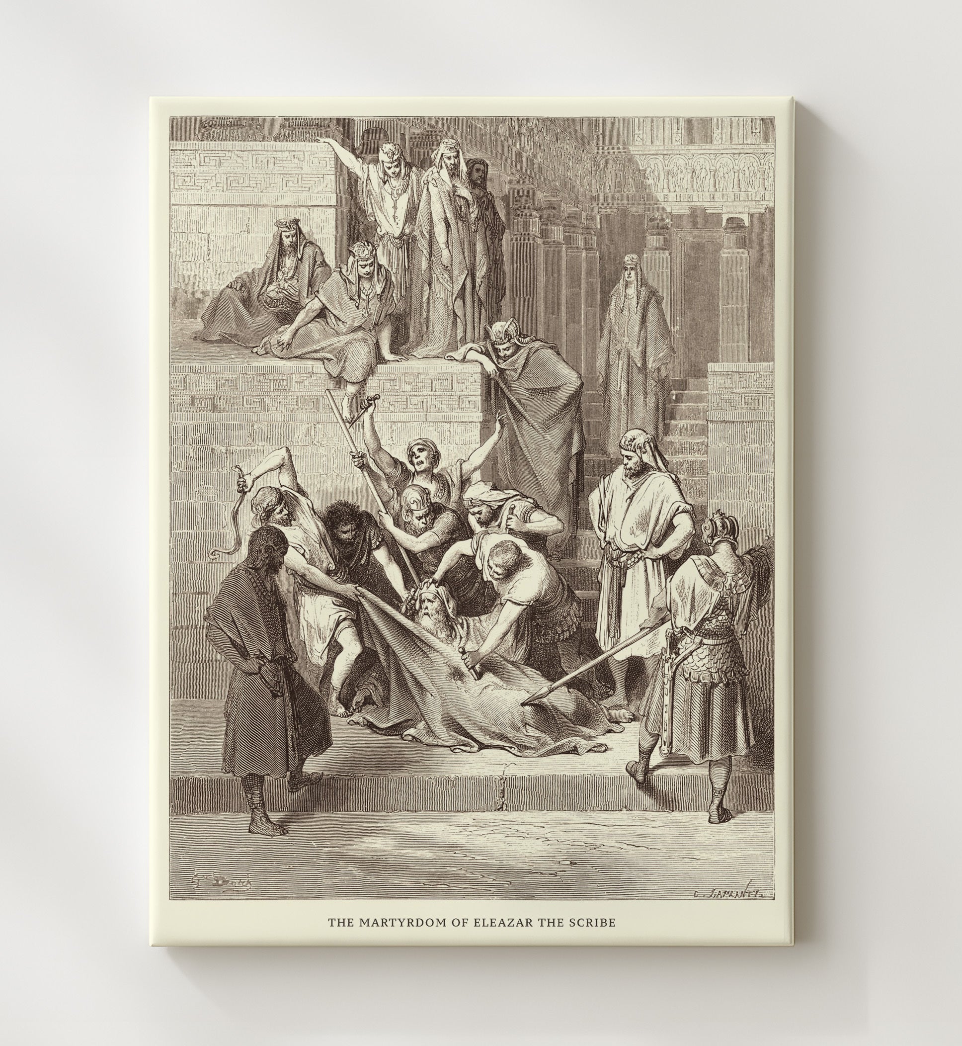 Heliodorus Is Cast Down 2 Maccabees 3-24-28 Dore Bible Illustration Wall Art 20x24 Canvas wall art print