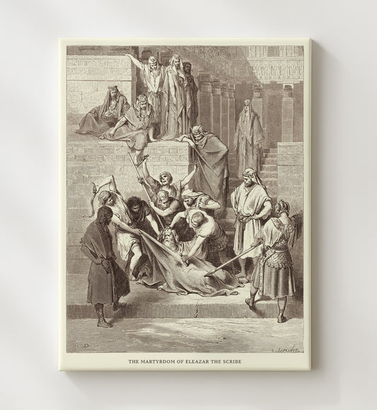 Heliodorus Is Cast Down 2 Maccabees 3:24-28 by Gustave Doré 8x10 Canvas Bible illustration wall art