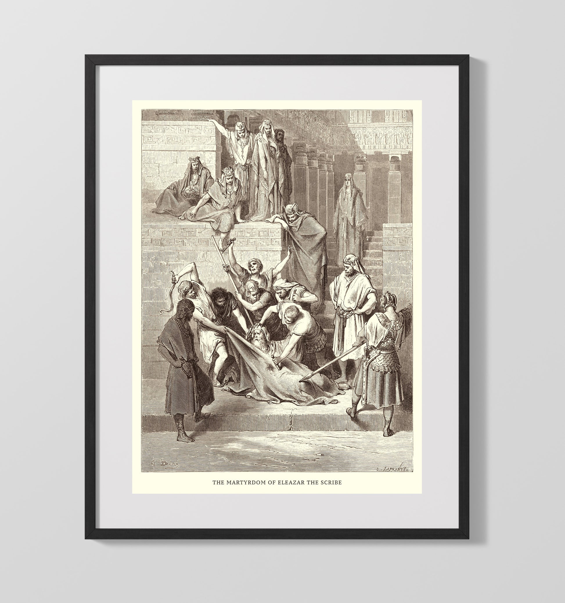 Heliodorus Is Cast Down 2 Maccabees 3-24-28 Dore Bible Illustration Wall Art 16x20 Gallery Frame wall art print