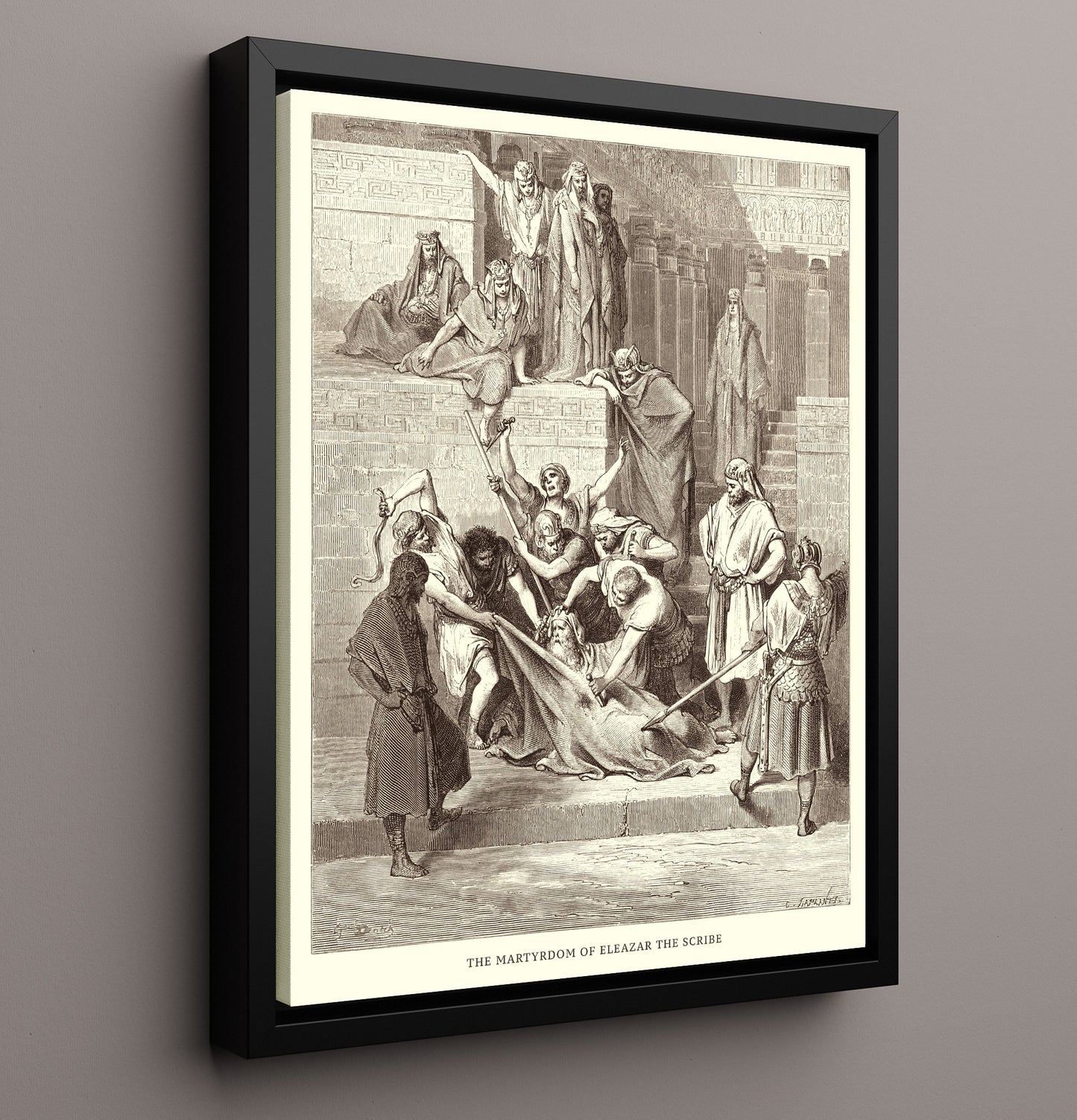 Heliodorus Is Cast Down 2 Maccabees 3-24-28 Dore Bible Illustration Wall Art 16x20 Framed Canvas wall art print