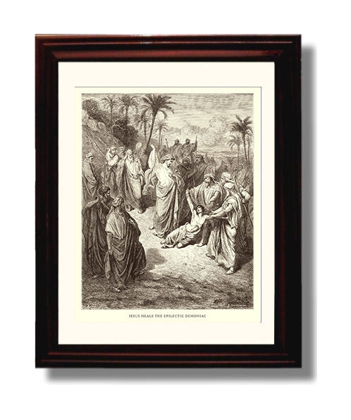 Herods Daughter Receives the Head of John the Baptist Matthew 14:6-11 Dore Bible Illustration Wall Art 8x10 Beveled Frame wall art print