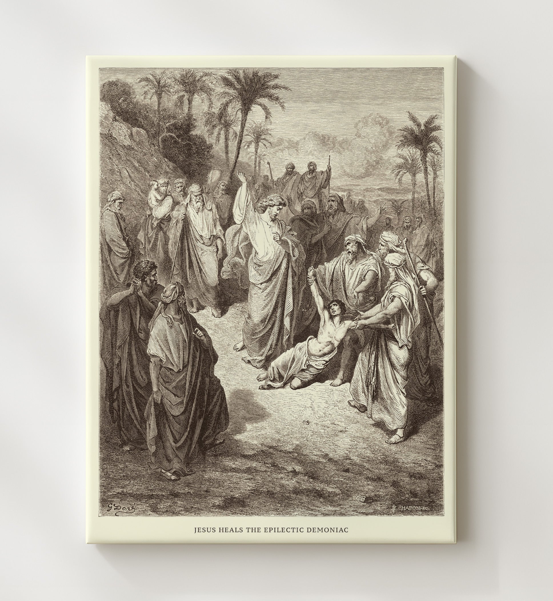 Herods Daughter Receives the Head of John the Baptist Matthew 14:6-11 Dore Bible Illustration Wall Art 20x24 Canvas wall art print