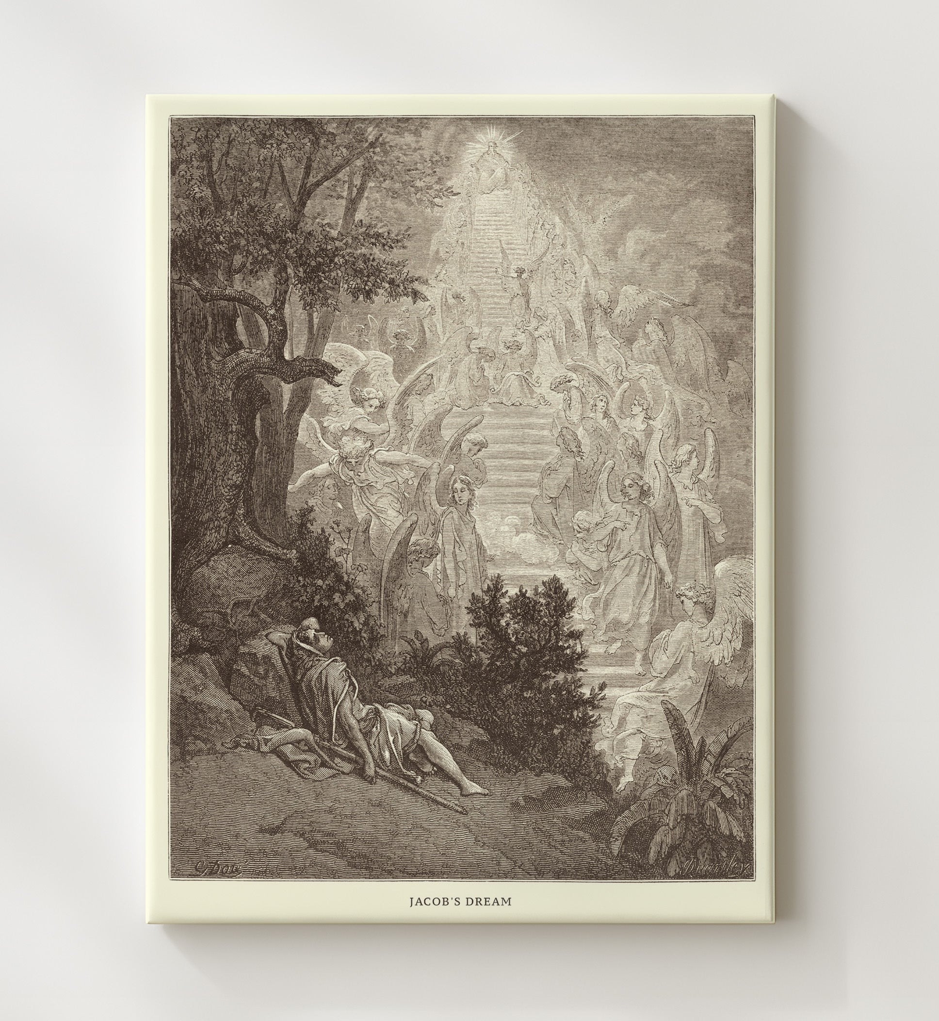 Isaac Blesses Jacob Genesis 27:1-29 Dore Bible Illustration Wall Art 20x24 Canvas wall art print