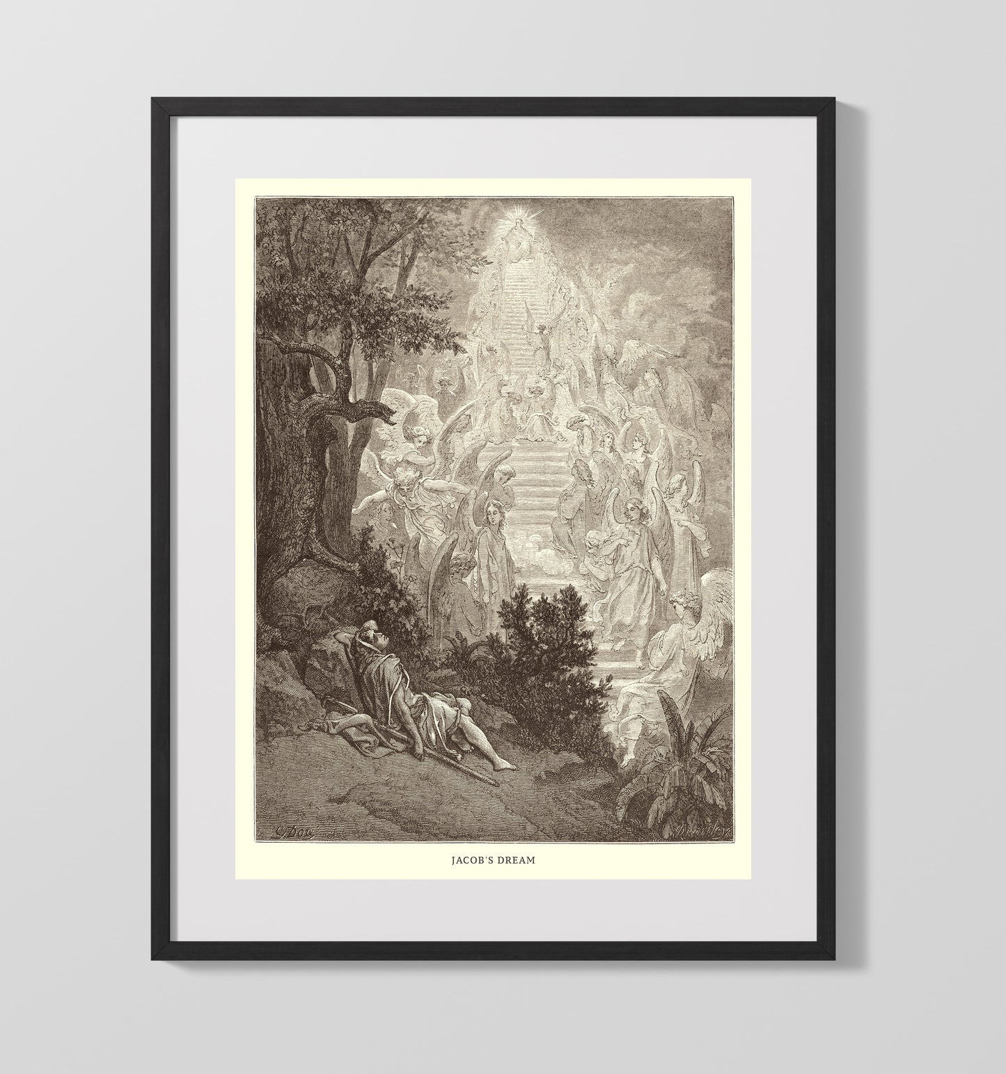 Isaac Blesses Jacob Genesis 27:1-29 Dore Bible Illustration Wall Art 16x20 Gallery Frame wall art print