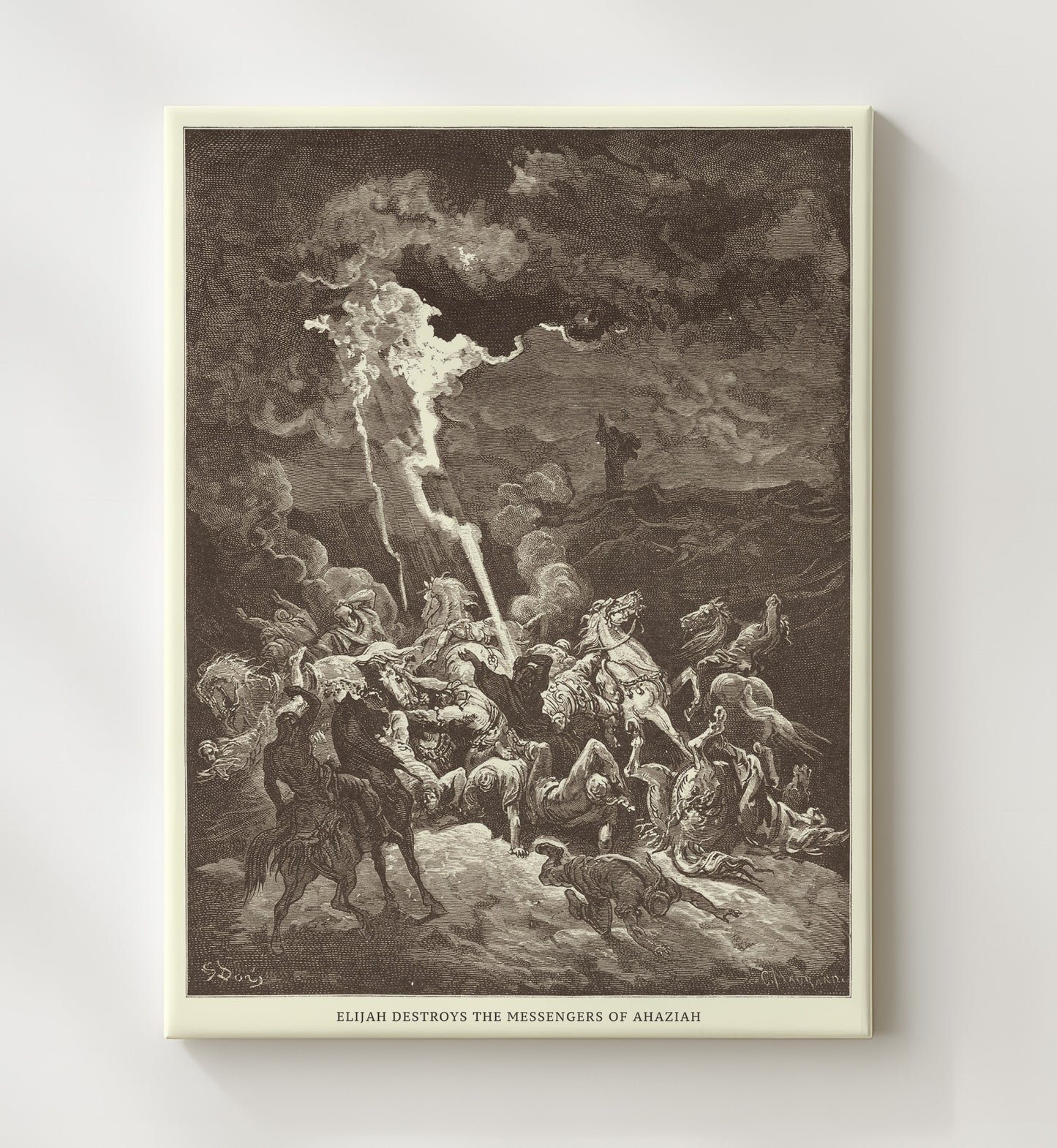 Jabesh-Gileadites Recover the Bodies of Saul and His Sons 1 Samuel 31:11-13 Dore Bible Illustration Wall Art 20x24 Canvas wall art print