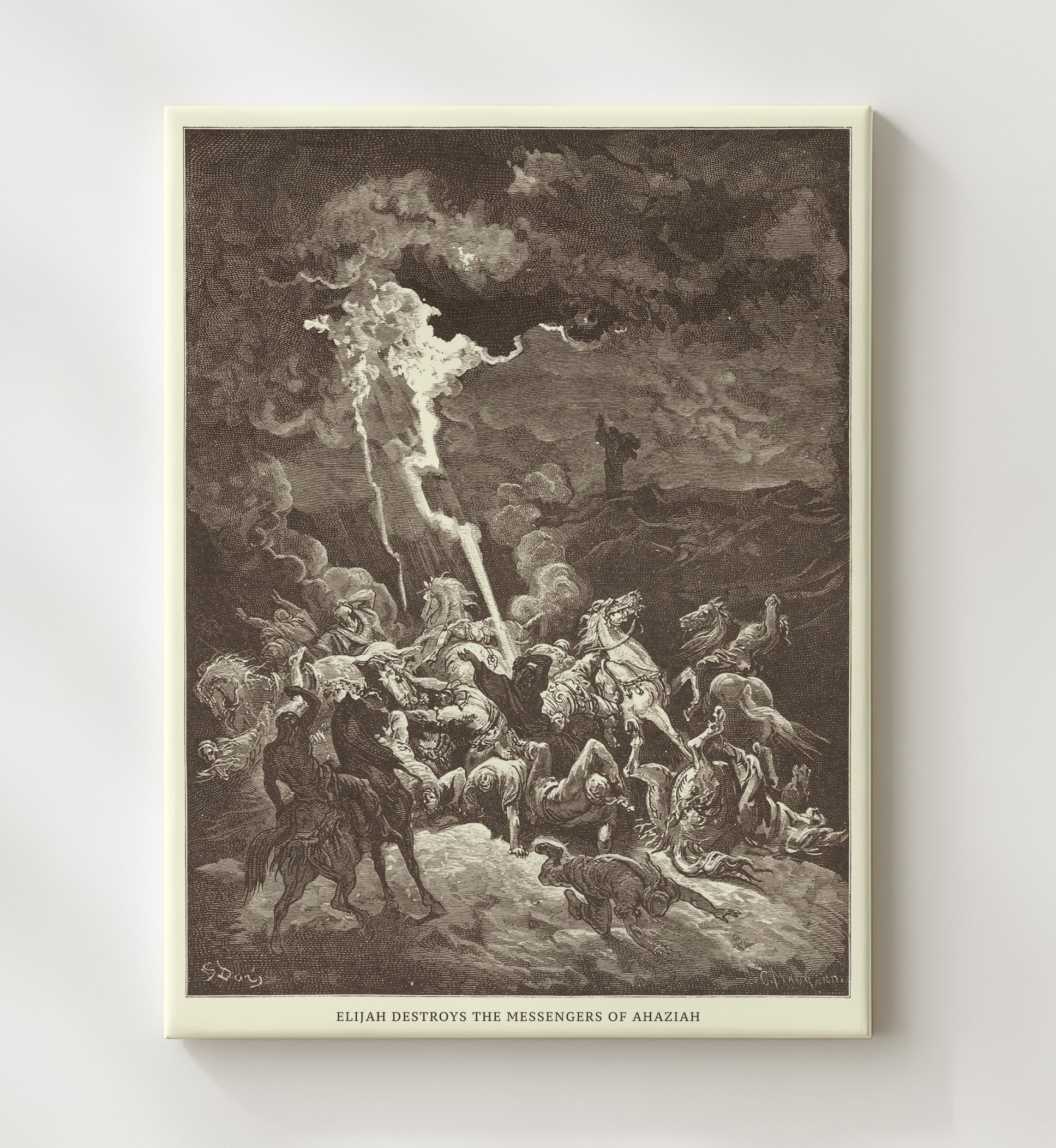Jabesh-Gileadites Recover the Bodies of Saul and His Sons 1 Samuel 31:11-13 Dore Bible Illustration Wall Art 20x24 Canvas wall art print