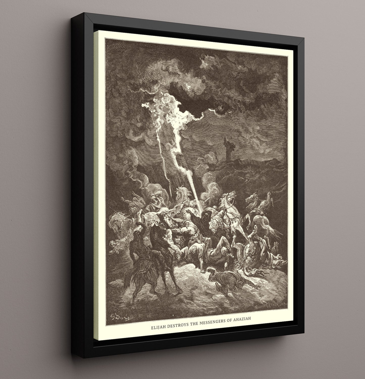 Jabesh-Gileadites Recover the Bodies of Saul and His Sons 1 Samuel 31:11-13 Dore Bible Illustration Wall Art 16x20 Framed Canvas wall art print