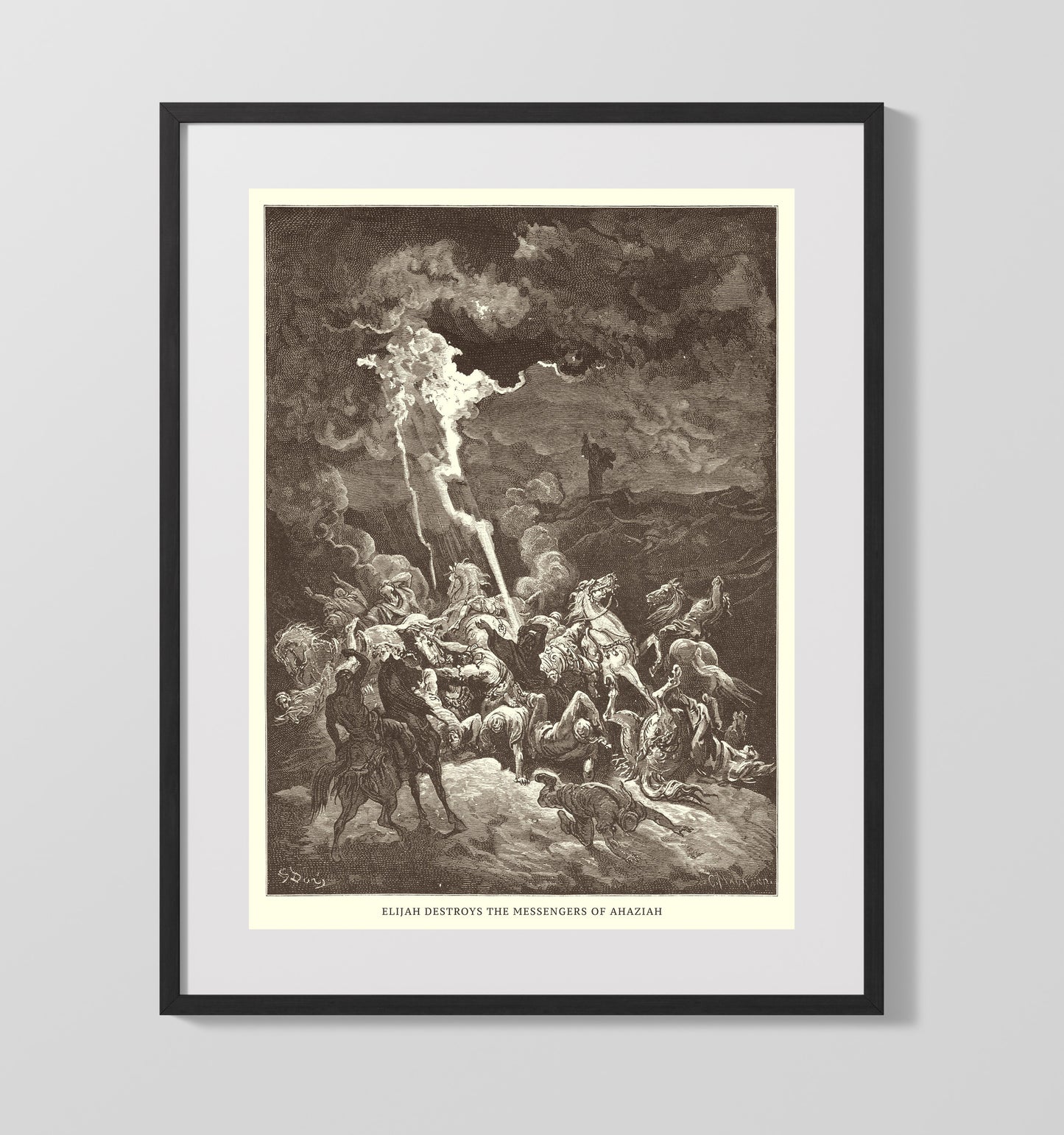 Jabesh-Gileadites Recover the Bodies of Saul and His Sons 1 Samuel 31:11-13 Dore Bible Illustration Wall Art 16x20 Gallery Frame wall art print