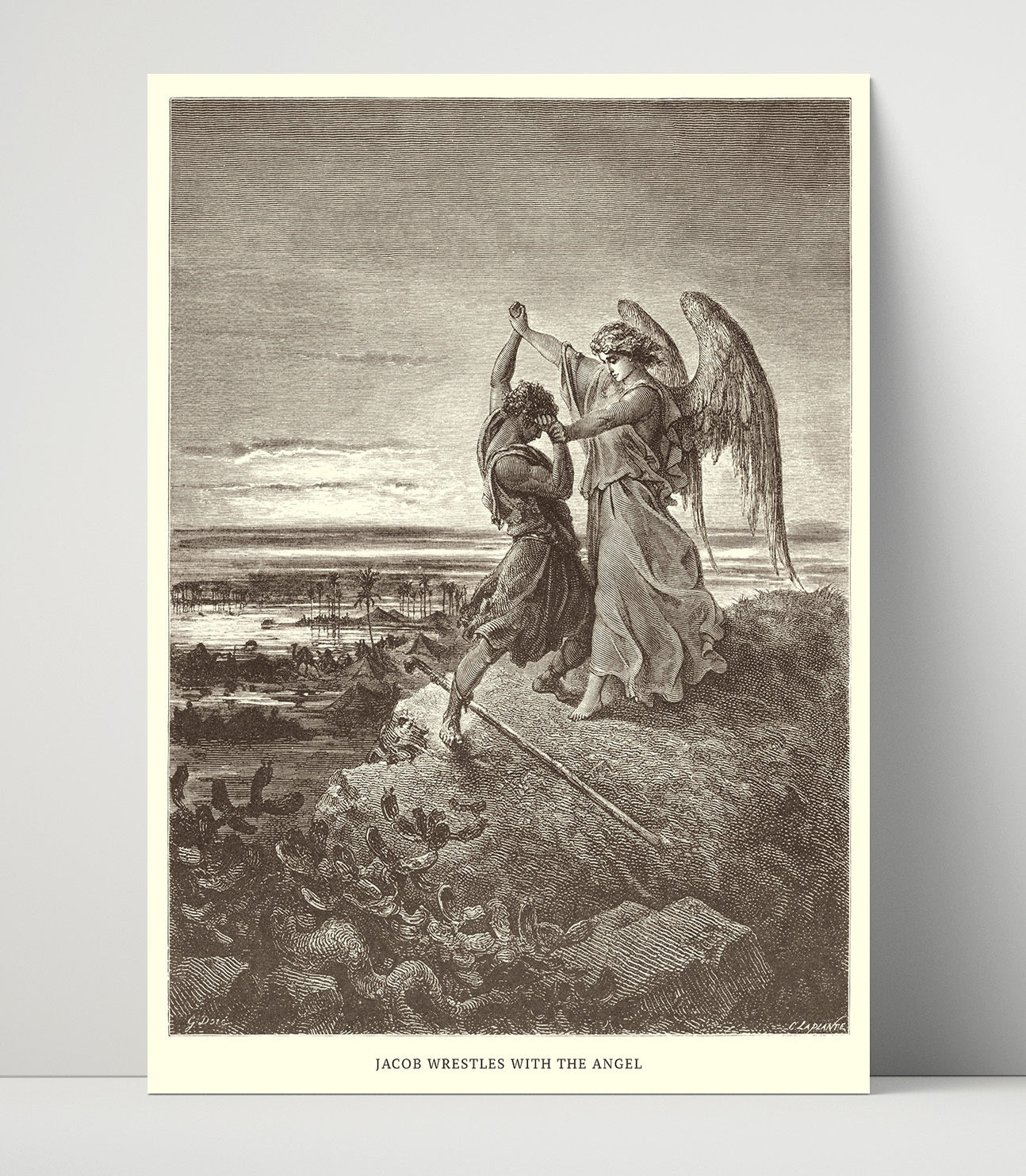Jacob Prays for Protection Genesis 32:9-12 Dore Bible Illustration Wall Art 16x20 Unframed Print wall art print