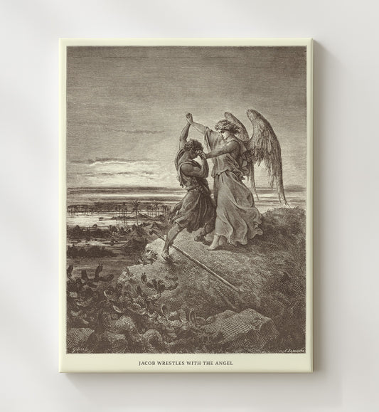 Jacob Prays for Protection Genesis 32:9-12 by Gustave Doré 8x10 Canvas Bible illustration wall art