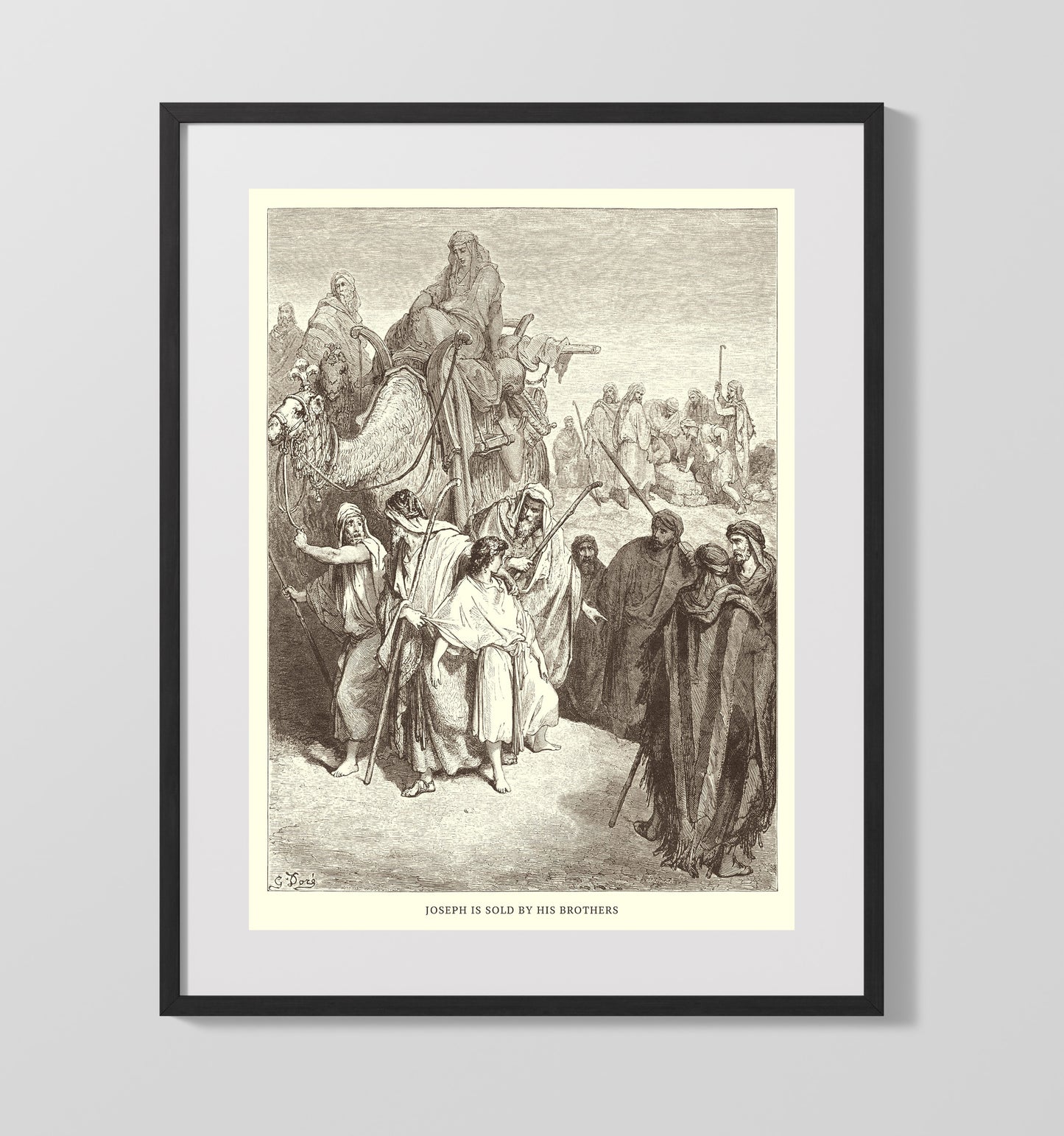 Jacob and Esau Meet Genesis 33:1-17 Dore Bible Illustration Wall Art 16x20 Gallery Frame wall art print