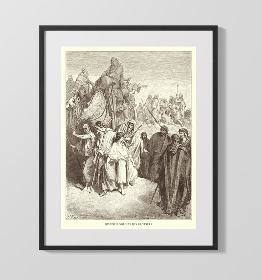 Jacob and Esau Meet - Genesis 33:1-17 - Doré - 16x20 Gallery Frame