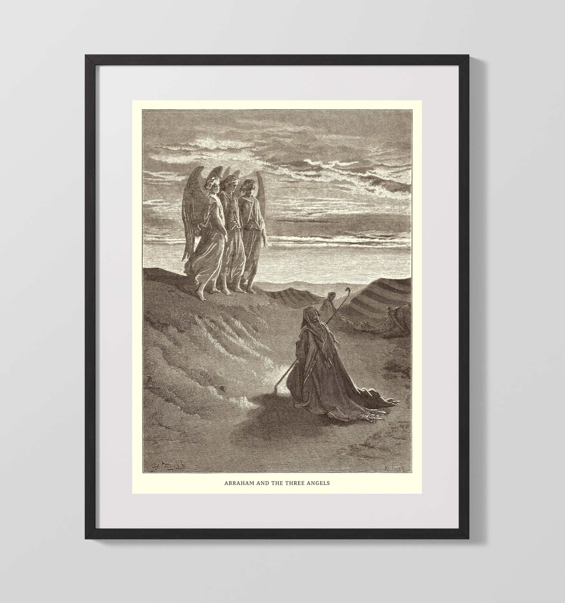 Jacobs Dream Genesis 28:10-22 Dore Bible Illustration Wall Art 16x20 Gallery Frame wall art print