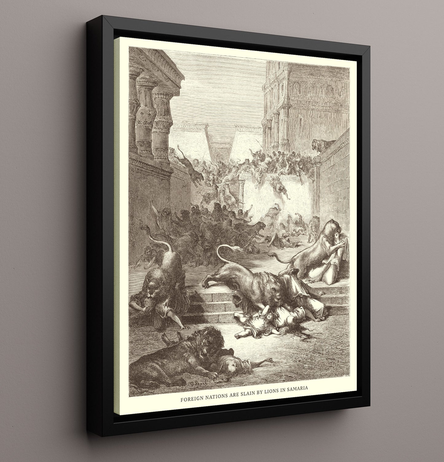 Jehus Companions Find Jezebels Remains 2 Kings 9:34-37 Dore Bible Illustration Wall Art 16x20 Framed Canvas wall art print