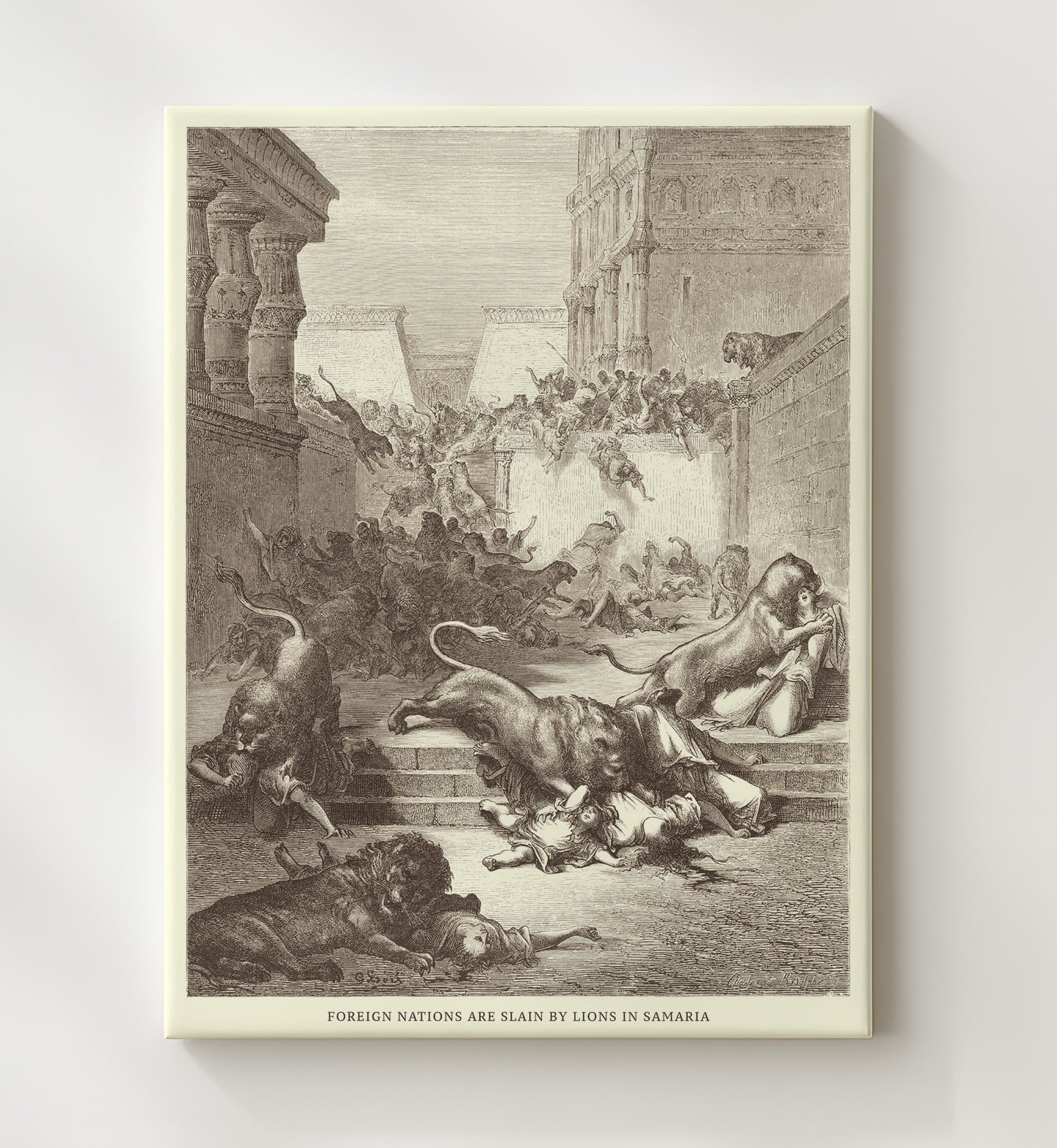 Jehus Companions Find Jezebels Remains 2 Kings 9:34-37 Dore Bible Illustration Wall Art 20x24 Canvas wall art print