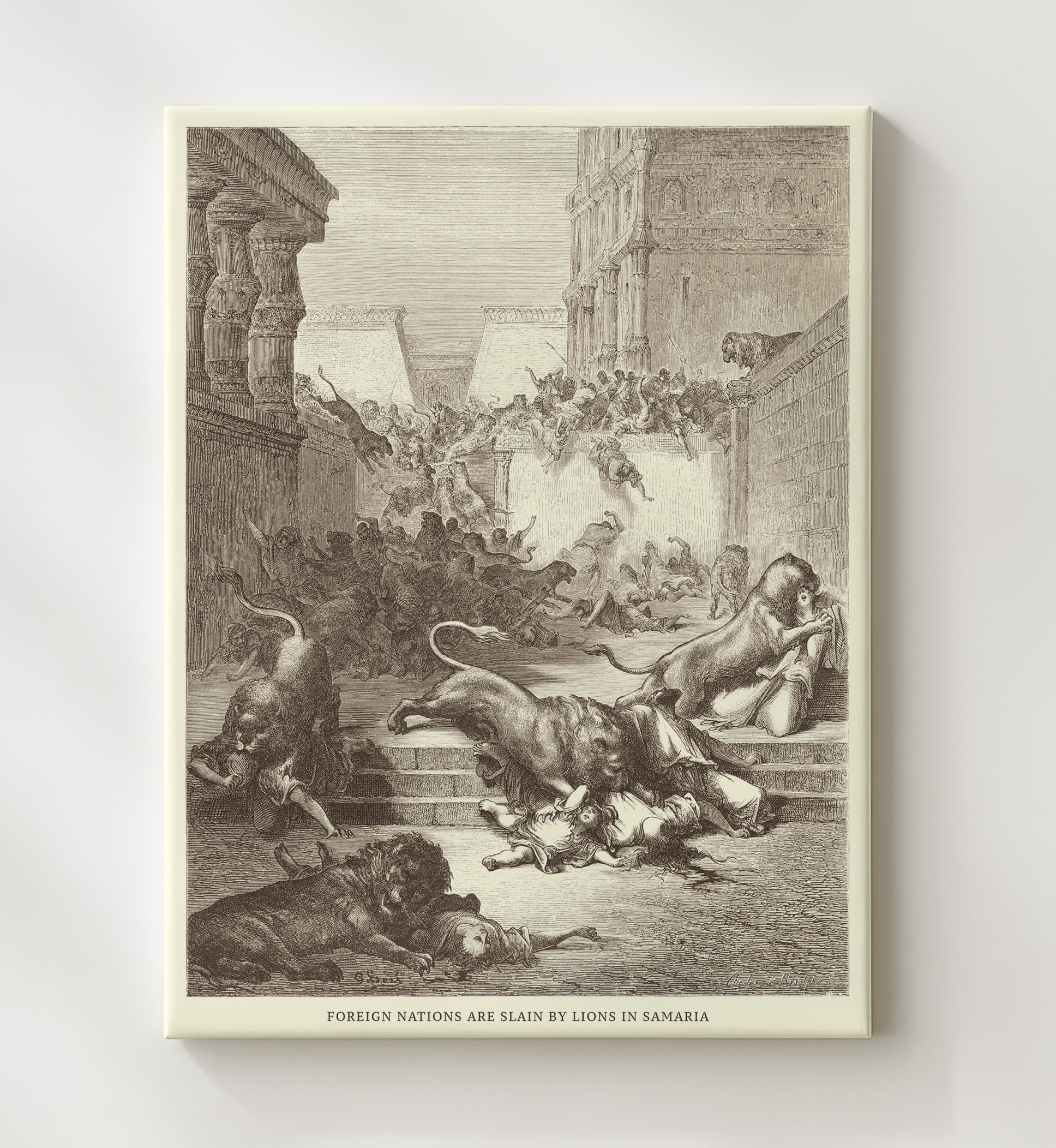 Jehus Companions Find Jezebels Remains 2 Kings 9:34-37 Dore Bible Illustration Wall Art 20x24 Canvas wall art print