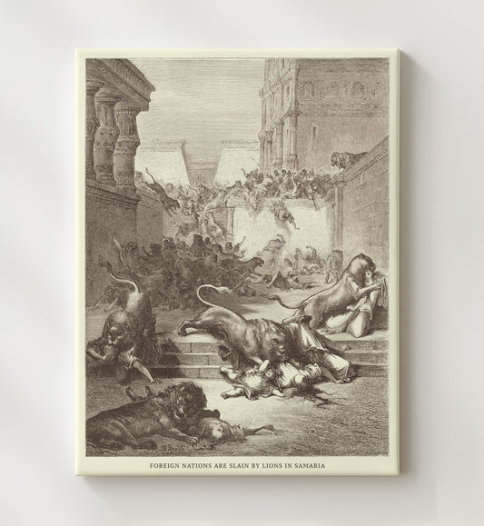 Jehu's Companions Find Jezebel's Remains 2 Kings 9:34-37 by Gustave Doré 8x10 Canvas Bible illustration wall art