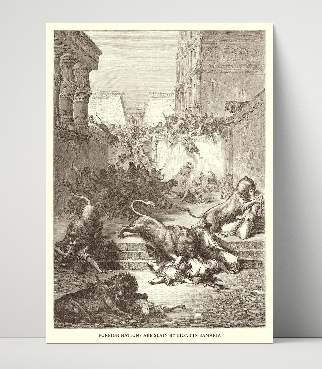 Jehus Companions Find Jezebels Remains 2 Kings 9:34-37 Dore Bible Illustration Wall Art 16x20 Unframed Print wall art print