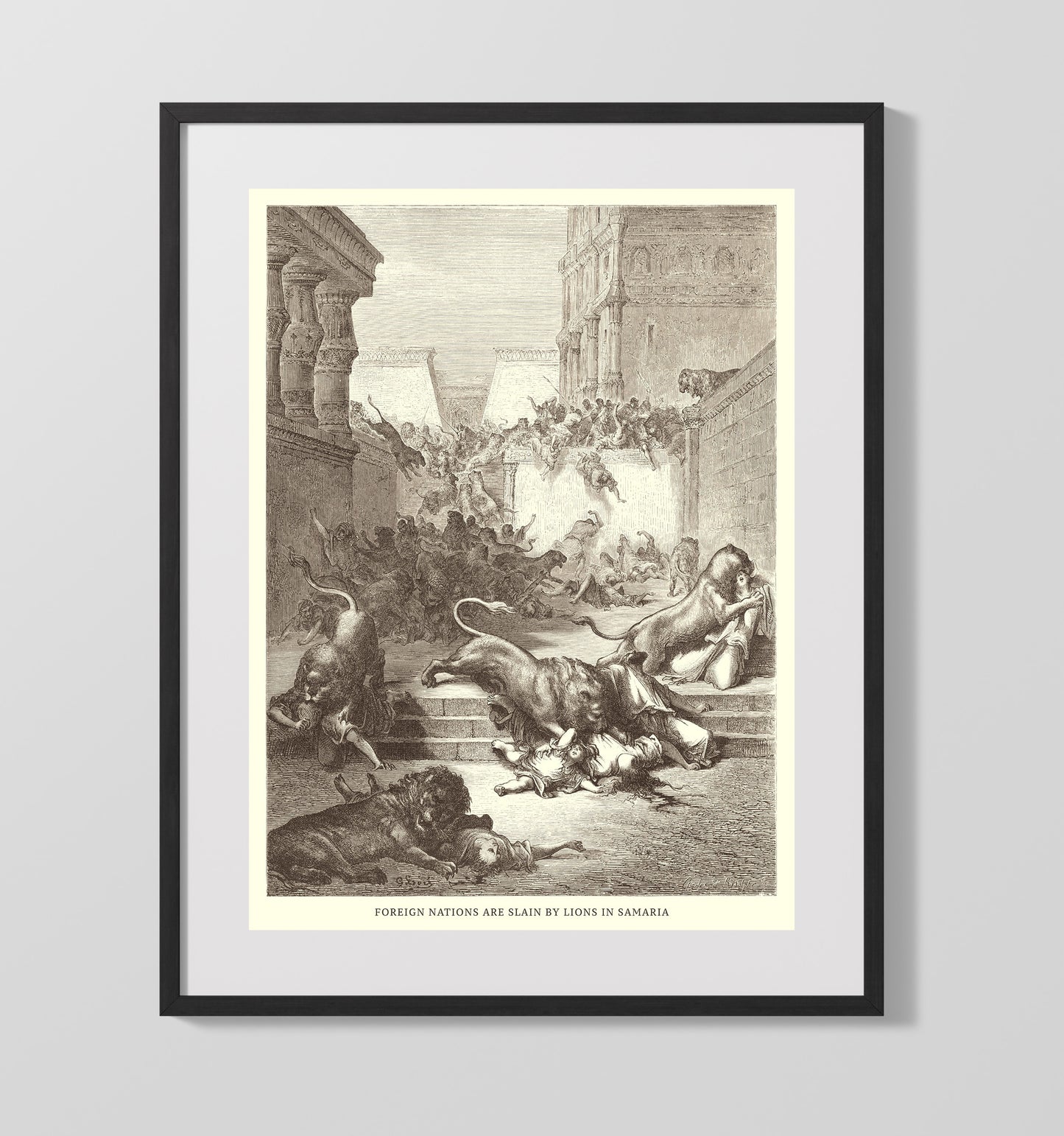 Jehus Companions Find Jezebels Remains 2 Kings 9:34-37 Dore Bible Illustration Wall Art 16x20 Gallery Frame wall art print