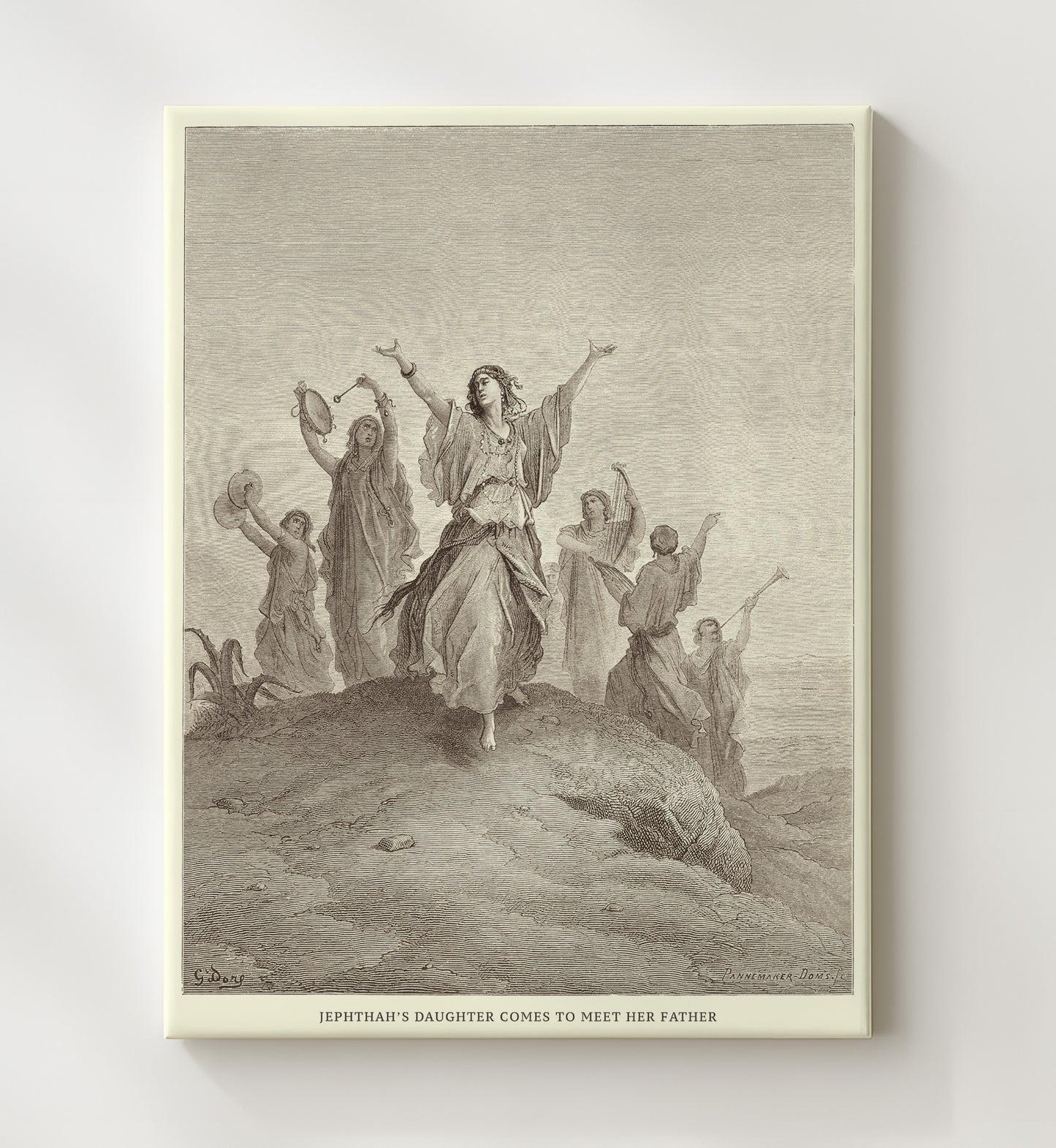 Jephthahs Daughter Comes to Meet Her Father Judges 11:34-40 Dore Bible Illustration Wall Art 20x24 Canvas wall art print