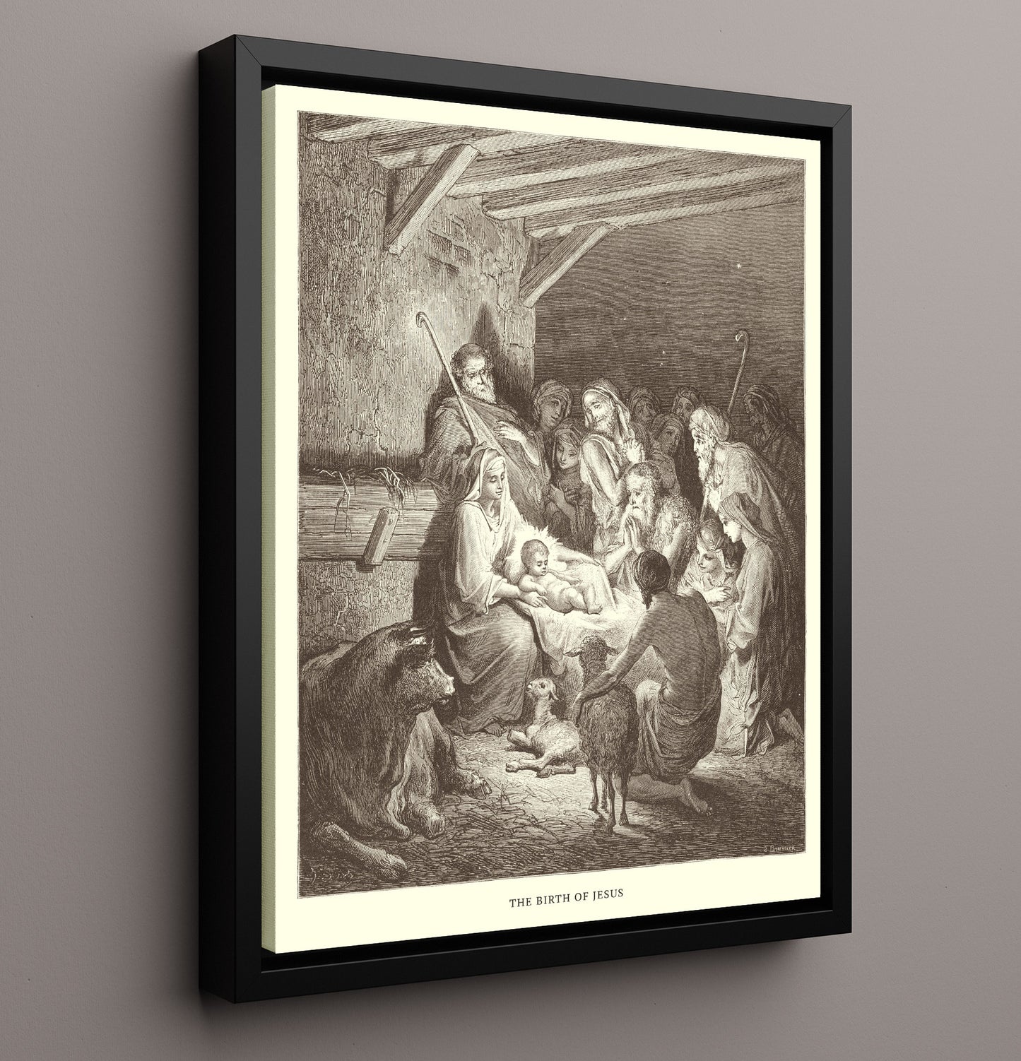 Jesus Body Is Removed from the Cross John 19:38-42 Dore Bible Illustration Wall Art 16x20 Framed Canvas wall art print